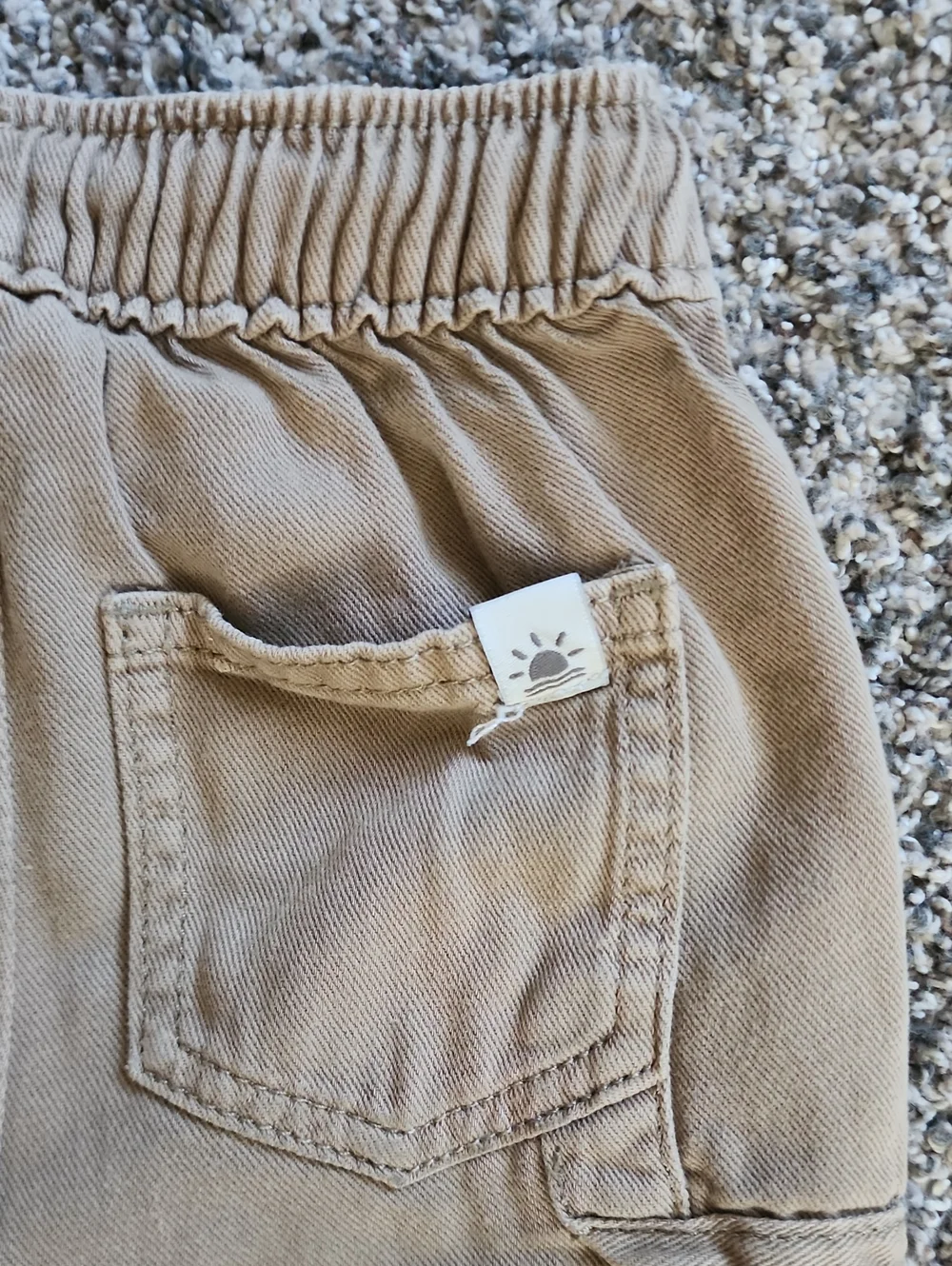 Cat & Jack Blue Stripe Polo with Tan Jogger Pants Set - Boys 18 Months